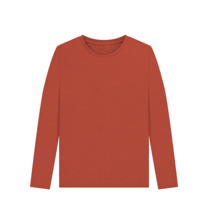 Rust Women's Solid Organic Cotton Long Sleeve Tee