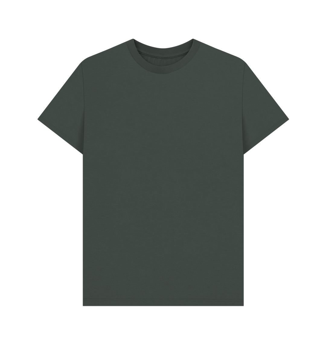 Dark Grey Men's Solid Organic Cotton Basic Tee