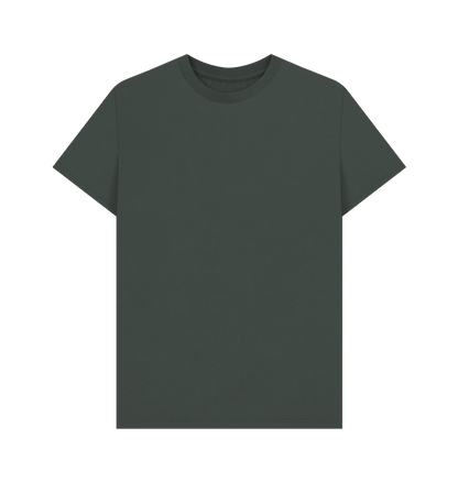 Dark Grey Men's Solid Organic Cotton Basic Tee