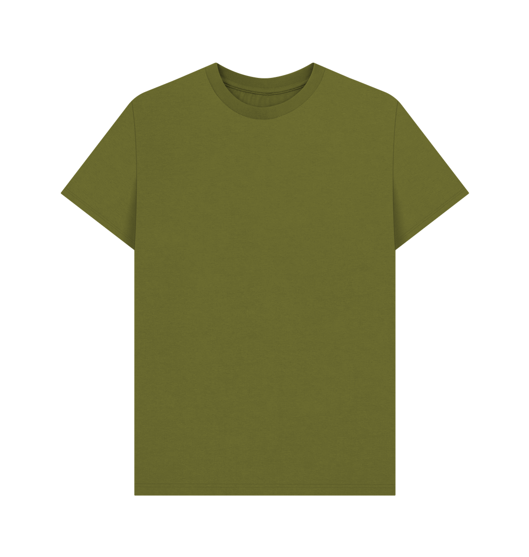 Moss Green Men's Solid Organic Cotton Basic Tee