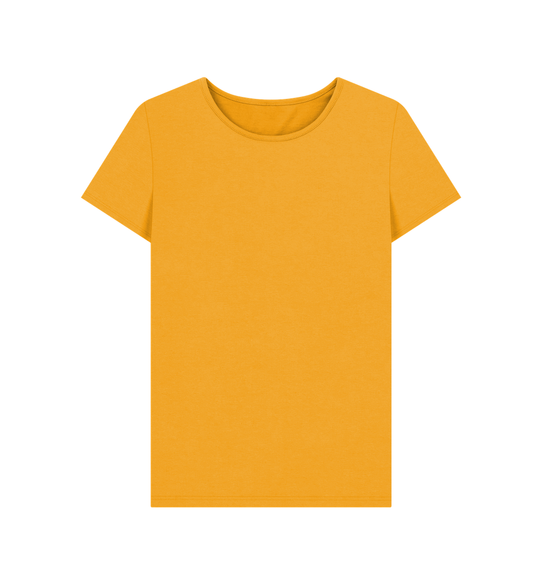 Mustard Women's Solid Organic Cotton Crewneck Tee