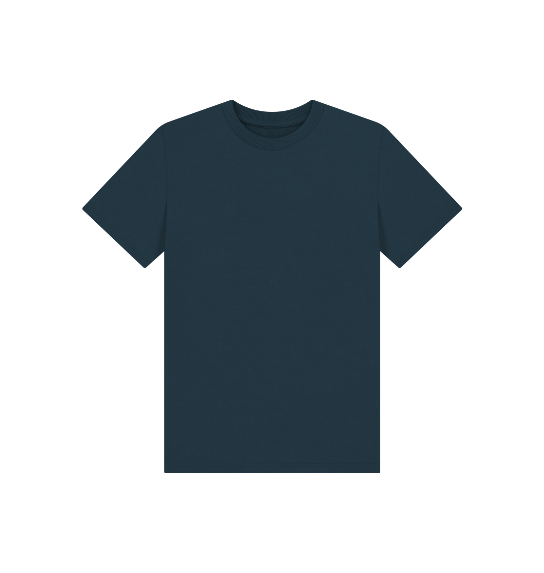 Denim Blue Kid's Solid Organic Cotton Basic T-Shirt